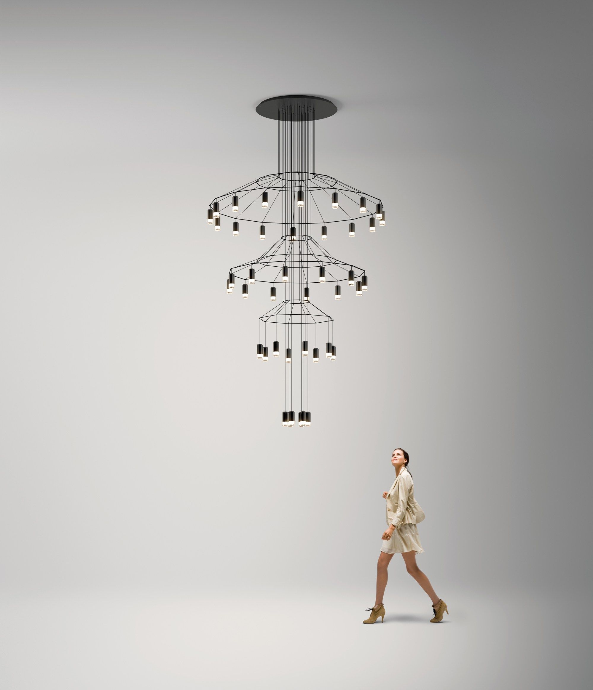 Затемняемый светодиодный подвесной светильник Vibia Wireflow Chandelier ARCH-00069152 - Вид №1