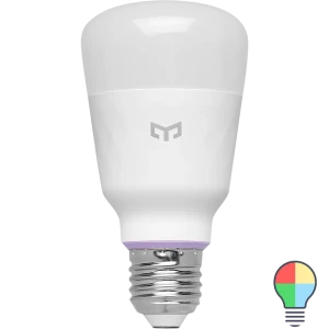 Лампа умная светодиодная Yeelight E27 200-240 В 10 Вт груша матовая 800 лм регулируемый цвет света RGBW для диммера