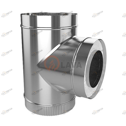 Сэндвич-тройник LAVA 130/200, угол 90*, нерж. 439 (0,5)/оцин. (0,5) 3205