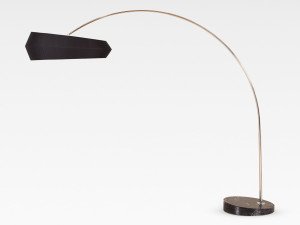 Светодиодная дуговая лампа из нержавеющей стали с шелковым абажуром