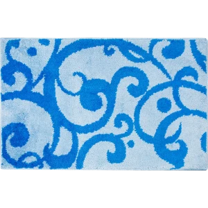 Коврик для ванной комнаты «Узоры» 50х80 см цвет голубой