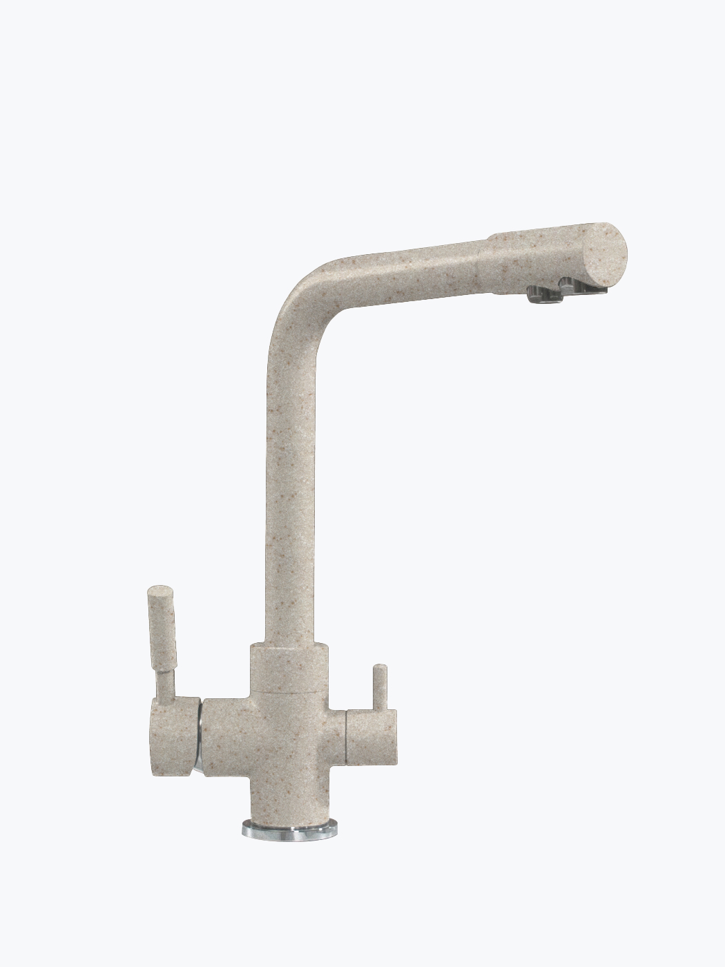 660717 Смеситель кухонный "Высокий Дуо" в тон мойки Polygran  - Вид №1