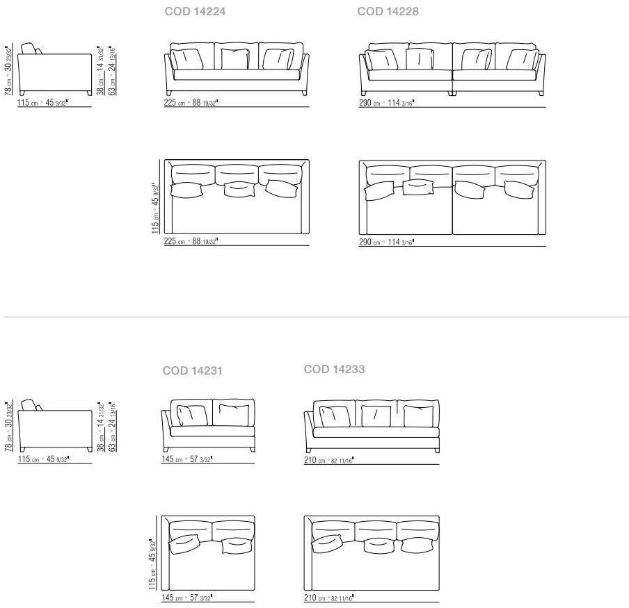Flexform 3-х местный тканевый диван со съемным чехлом Victor sun-id-1408425 - Вид №6
