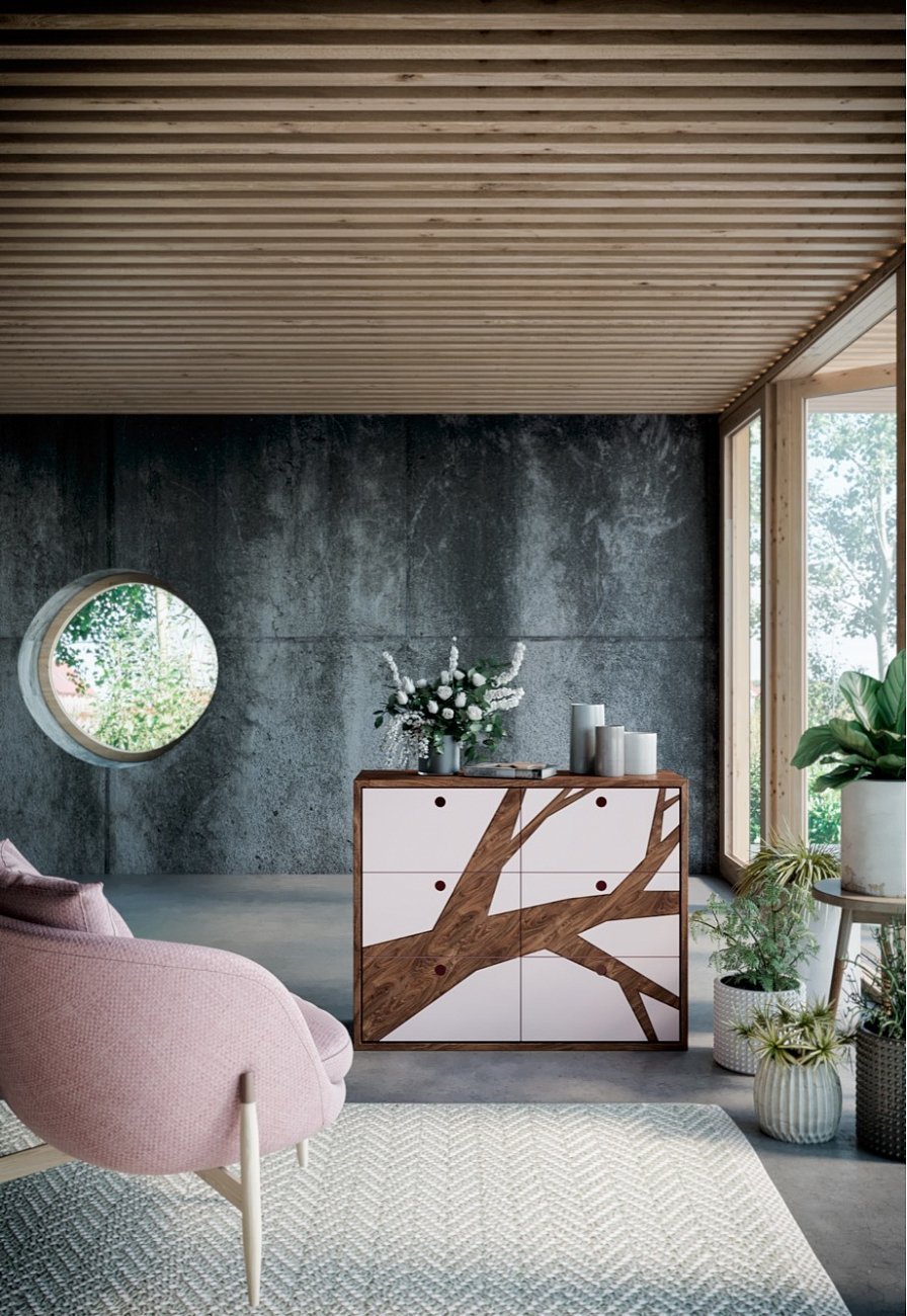 Комод белый с бежевым фасадом "Лория" от Odingeniy ODINGENIY ДИЗАЙНЕРСКИЕ 178420 Бежевый;белый  - Вид №1