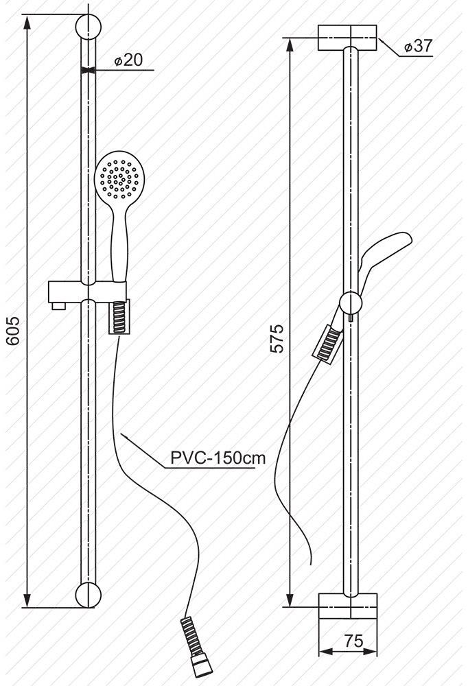 Paini Modena MDCR121 душевой гарнитур - Вид №2