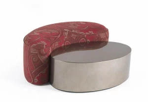 ETRO Home Interiors Пуф из мягкой ткани с деревянным столом Goa