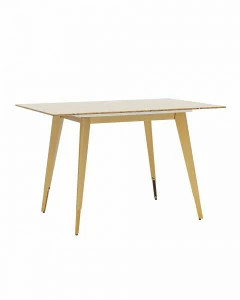 Стол обеденный со стеклянной столешницей, цвет охра с рисунком под мрамор 120х80 см "Ричмонд" STOOL GROUP  00-3958836 Желтый