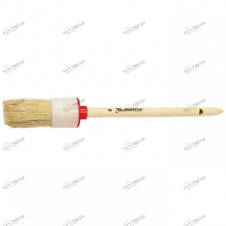 Кисть круглая №20 (65мм) натуральная щетина с деревянной ручкой MATRIX 12425