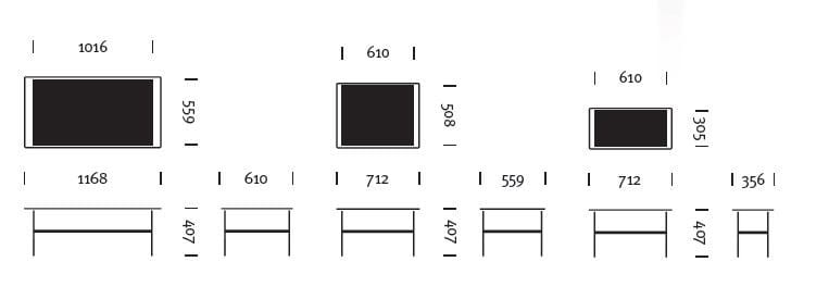 Прямоугольный стеклянный и металлический журнальный столик Herman Miller Layer ARCH-00033427 - Вид №5