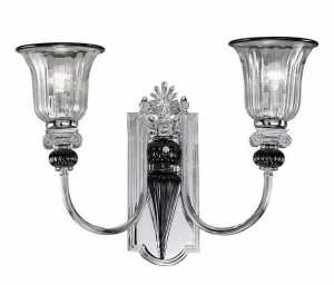 Possoni Illuminazione Бра из хрома с прозрачным и черным кристаллом Nives 27377/a2