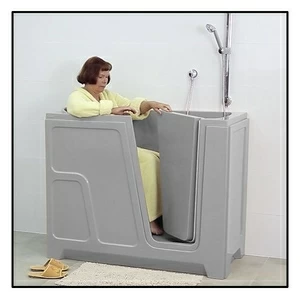 Ванна с дверцей Akcjum Oda 115-66-RH-SE сидячая правосторонняя серая