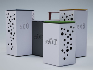 Наружная стальная стойка для мусора для утилизации отходов