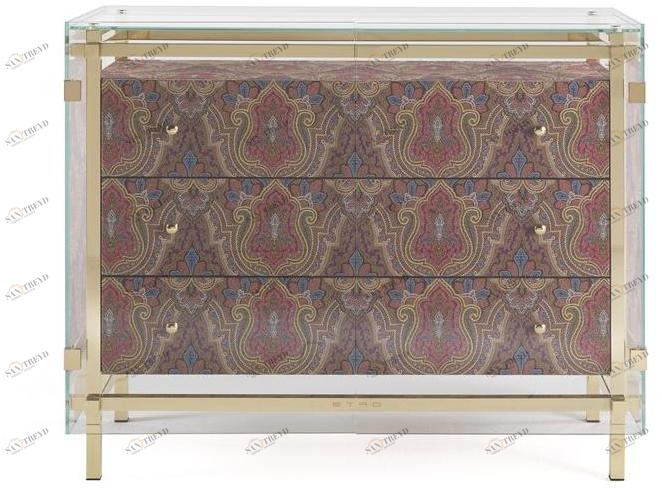 ETRO Home Interiors Комод из латуни и закаленного стекла Delhi E.deh.321.a