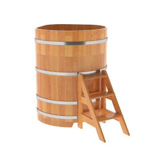 1570 Купель угловая из сращенных ламелей лиственницы 1,03х1,03х1,4 натуральная Alyarus