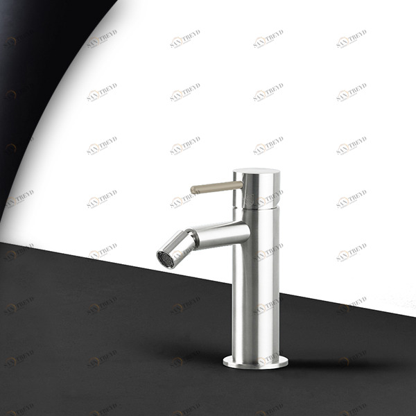 Смеситель для биде сталь глянцевая с бежевой ручкой Toki Radomonte TKS4LCIL18