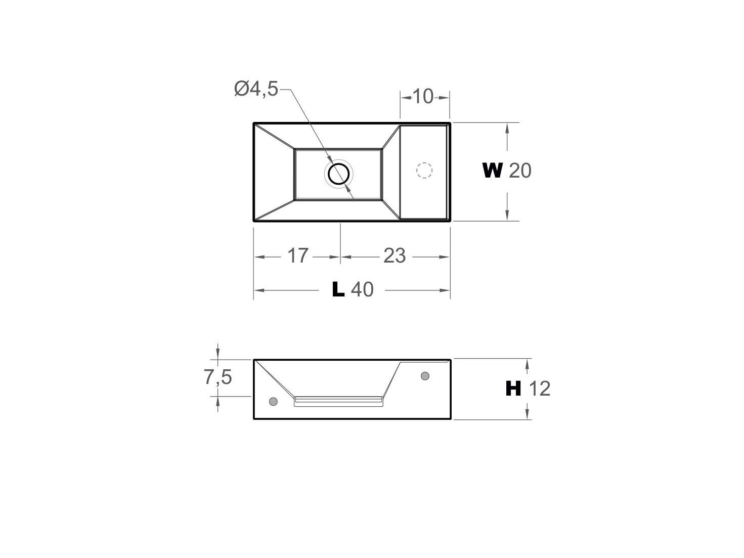 Прямоугольная столешница для мытья рук Inbani ARCH-00149724 - Вид №7