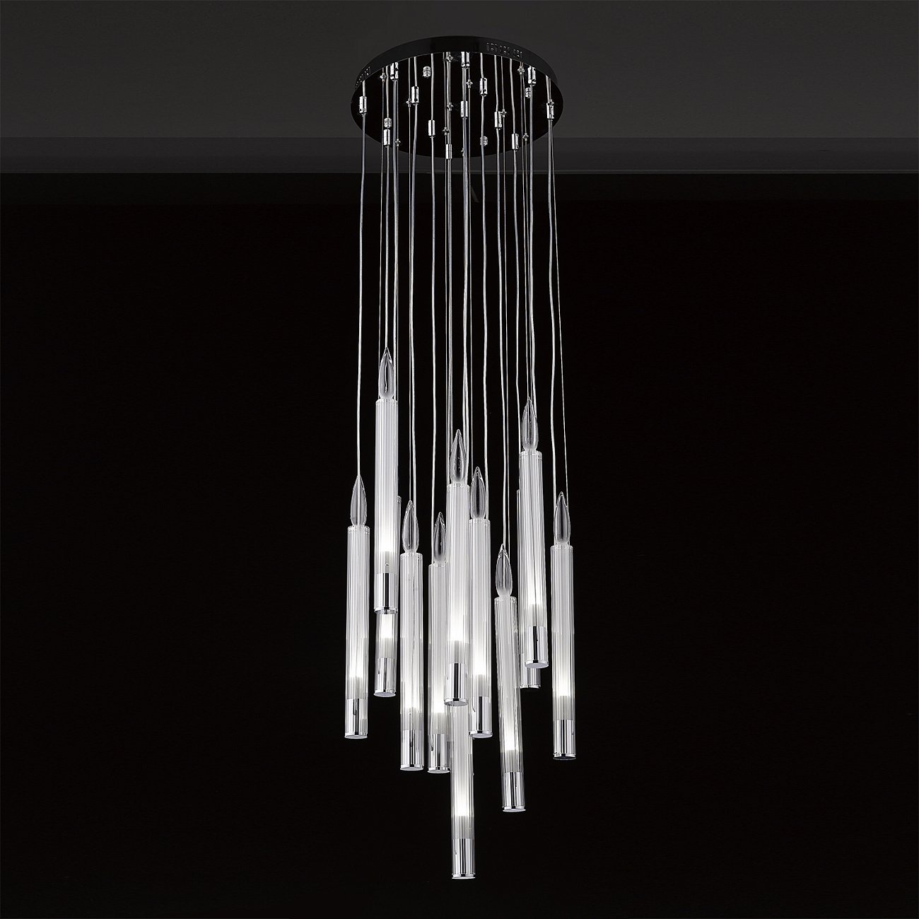 Светильник подвесной 120х42 см хром Delight Collection P68094-13 DELIGHT COLLECTION ДИЗАЙНЕРСКИЕ 00-3882364 Прозрачный;хром  - Вид №3