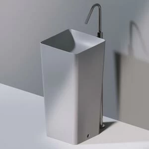 L506T0R0VT130 Раковина напольная ELITE SQUARE 420х420х870 мм без отверстия под смеситель Серый матовый