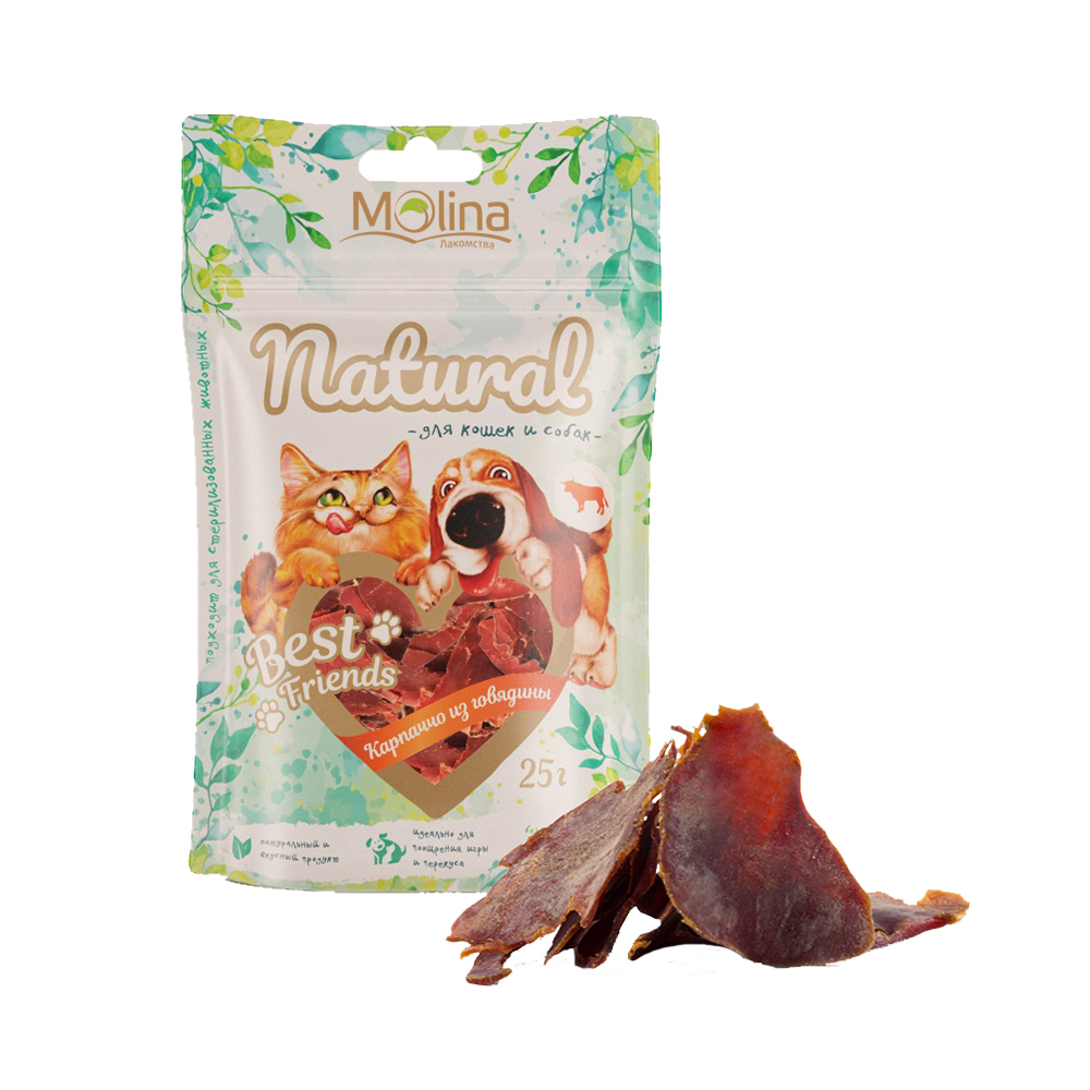 ПР0058759 Лакомство для кошек Best Friends Карпаччо из говядины 25г Molina 