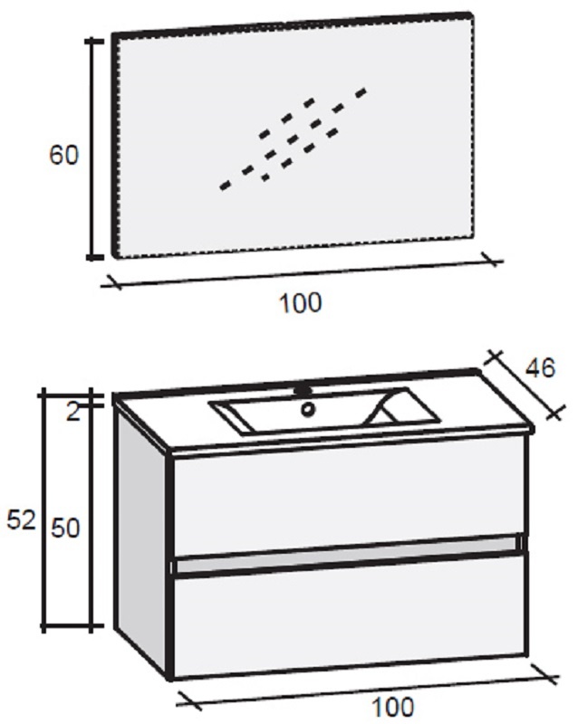 FPO100DP0S10 Комплект мебели Riho Porto Santreyd - Вид №1