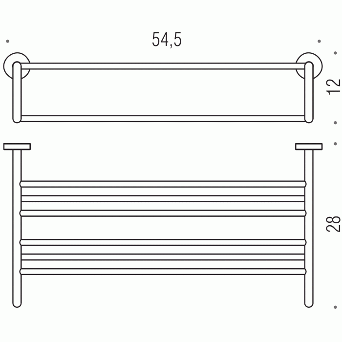 B2787 Полка для полотенец 54 см COLOMBO Basic Colombo Design - Вид №3