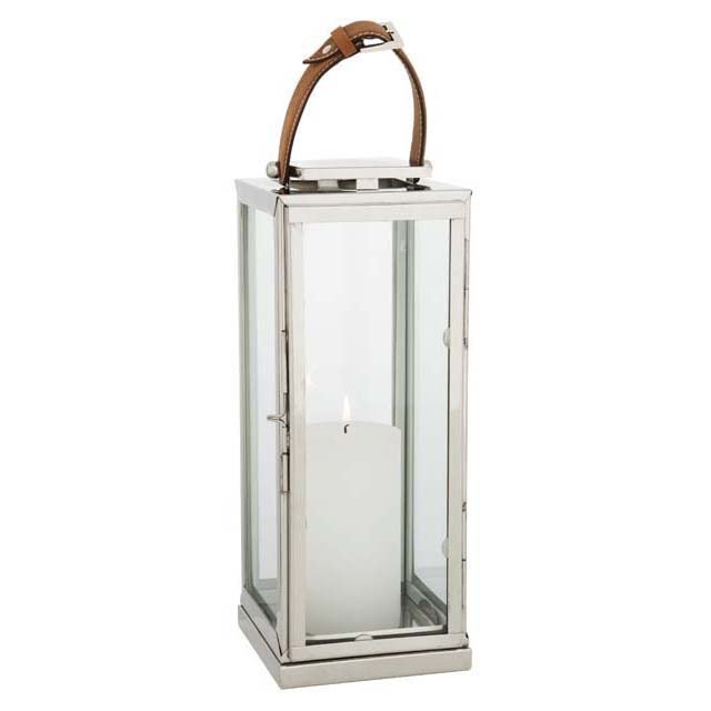 Подсвечник-фонарь серебристый с ручкой Georgian L от Eichholtz EICHHOLTZ EICHHOLTZ 060283 Прозрачный;серебро  - Вид №1