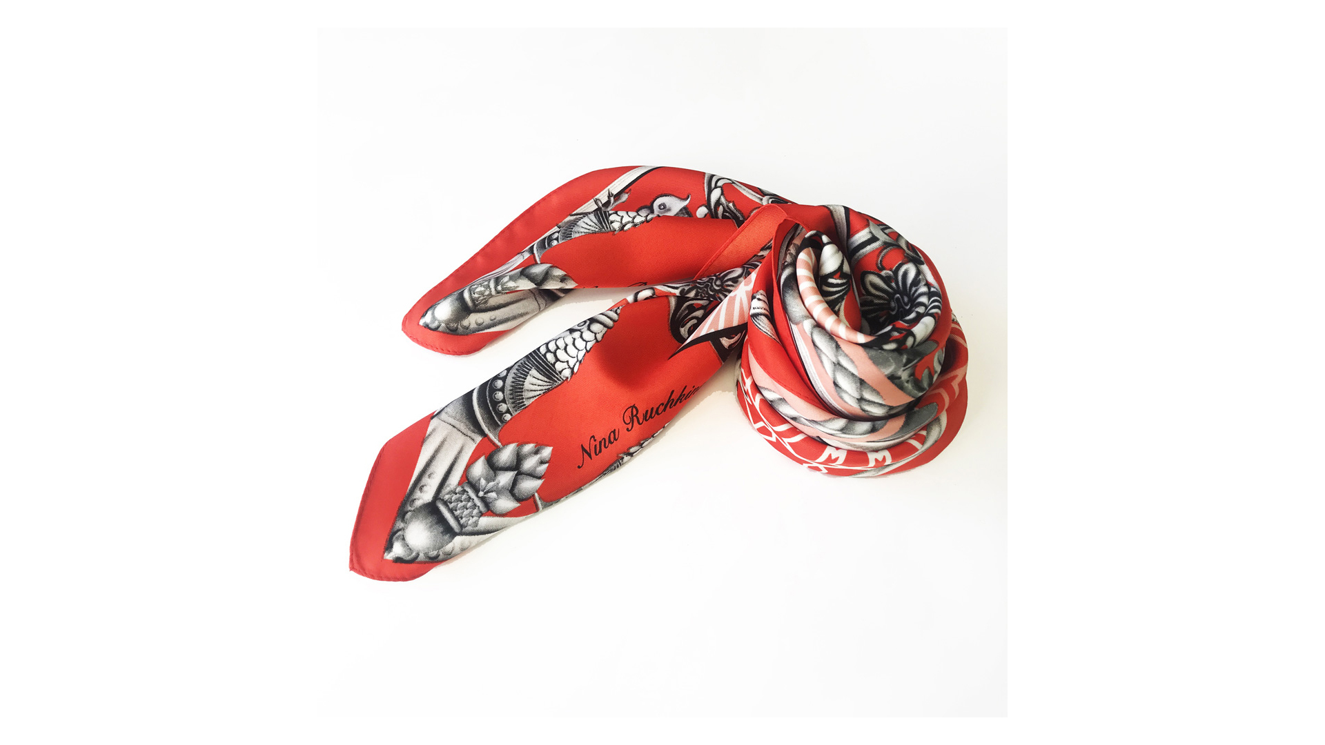 10633882 МД Нины Ручкиной Платок сувенирный "Русское чугунное литье" 90х90см Ткань  - Вид №5