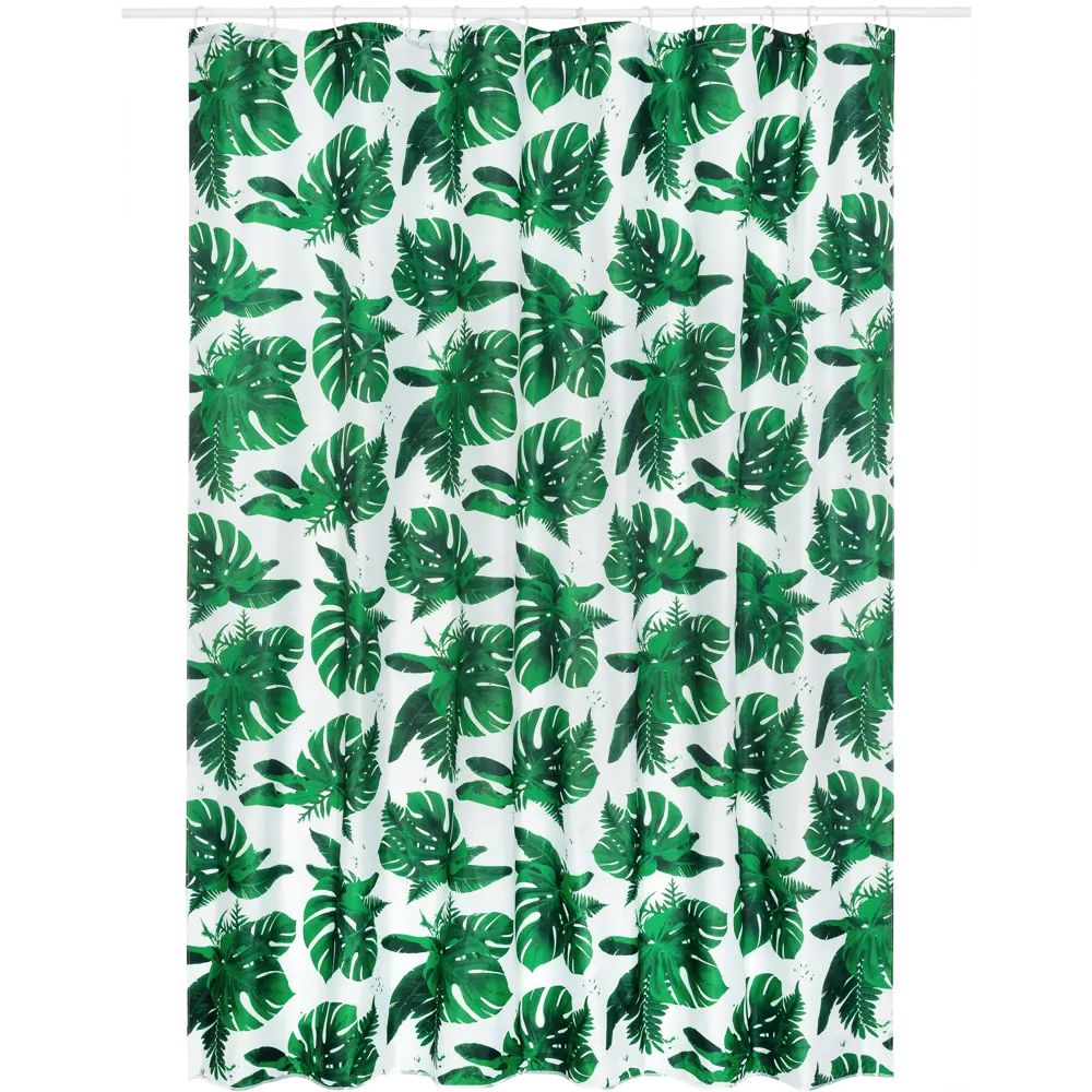 Штора для ванны Manu 180x200 см, полиэстер, цвет белый/зелёный 82355498 STLM-2154002 WESS - Вид №1
