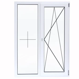 VEKA Двустворчатое пластиковое окно 120x100 мм с однокамерным стеклопакетом 85488954