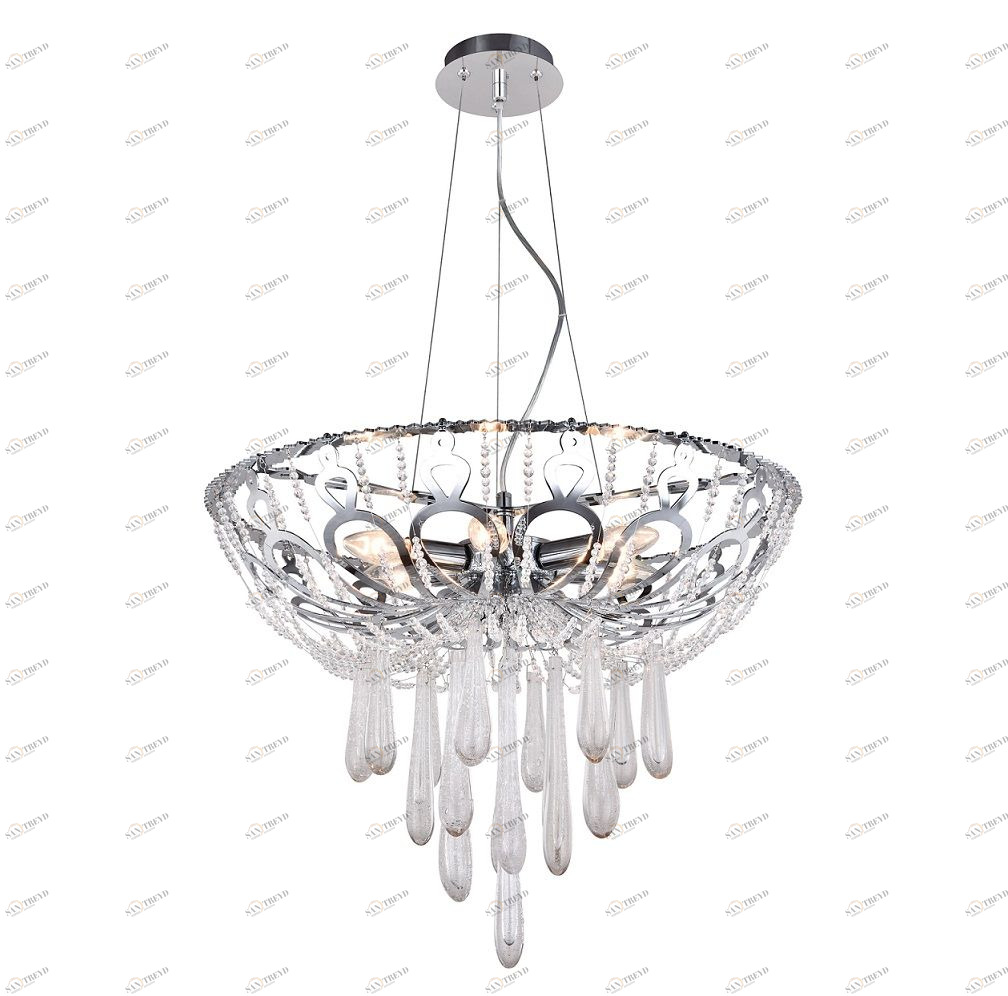 Люстра дизайнерская Serious хром прозрачная Dorotea SP6 D600 CRYSTAL LUX ДИЗАЙНЕРСКИЕ, CRYSTAL 056893 Хром 
