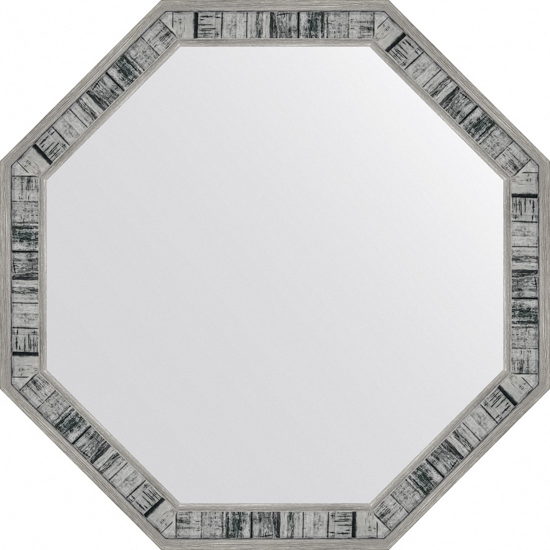 BY 7413 Зеркало в багетной раме - состаренное дерево 50 mm EVOFORM Octagon