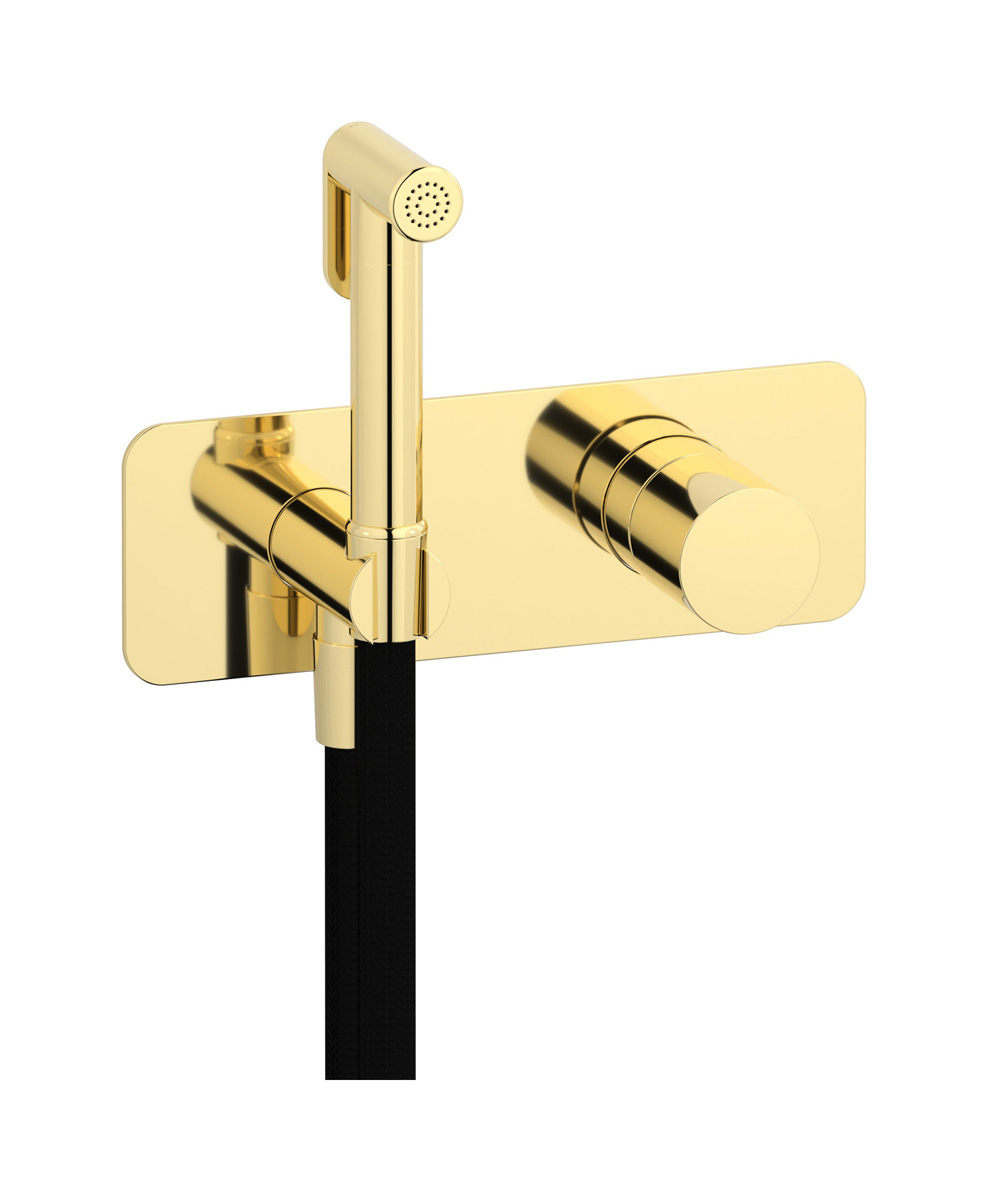 Внешние части гигенического душа со смесителем. WE ARE IB rr706ii Pale Gold Brera