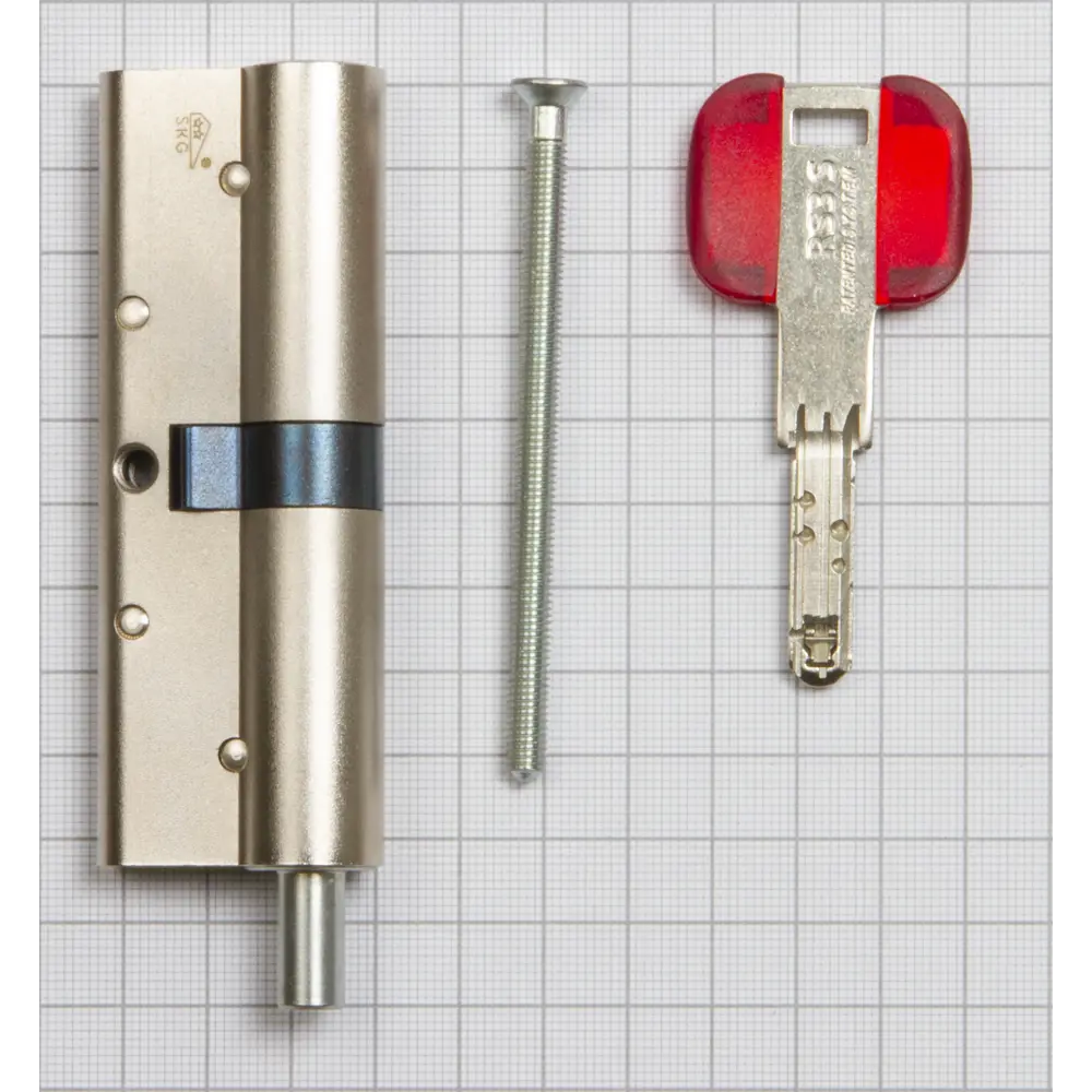 Цилиндр Cisa RS3 OL3S2-29.12, 40x10x40 мм, ключ/шток, цвет никель, без вертушки STLM-2073305 - Вид №2