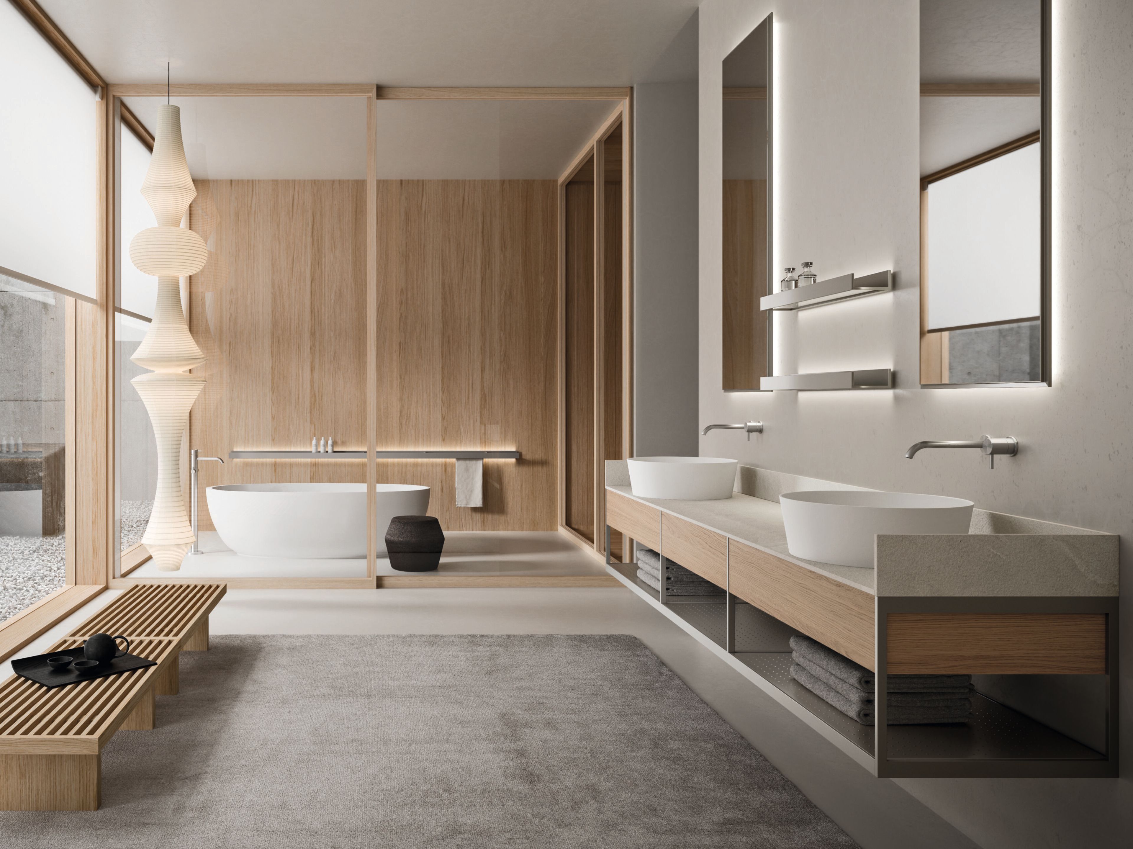 Мебель для ванной комнаты из дуба и алюминия Noorth Fjord ARCH-00098259