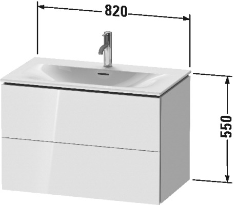 LC630702121 L-Cube Тумбочка подвесная Орех темный декор Duravit - Вид №1