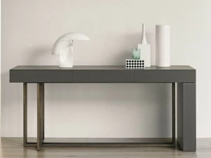 Meridiani Прямоугольная деревянная консоль с ящиками Edition shine