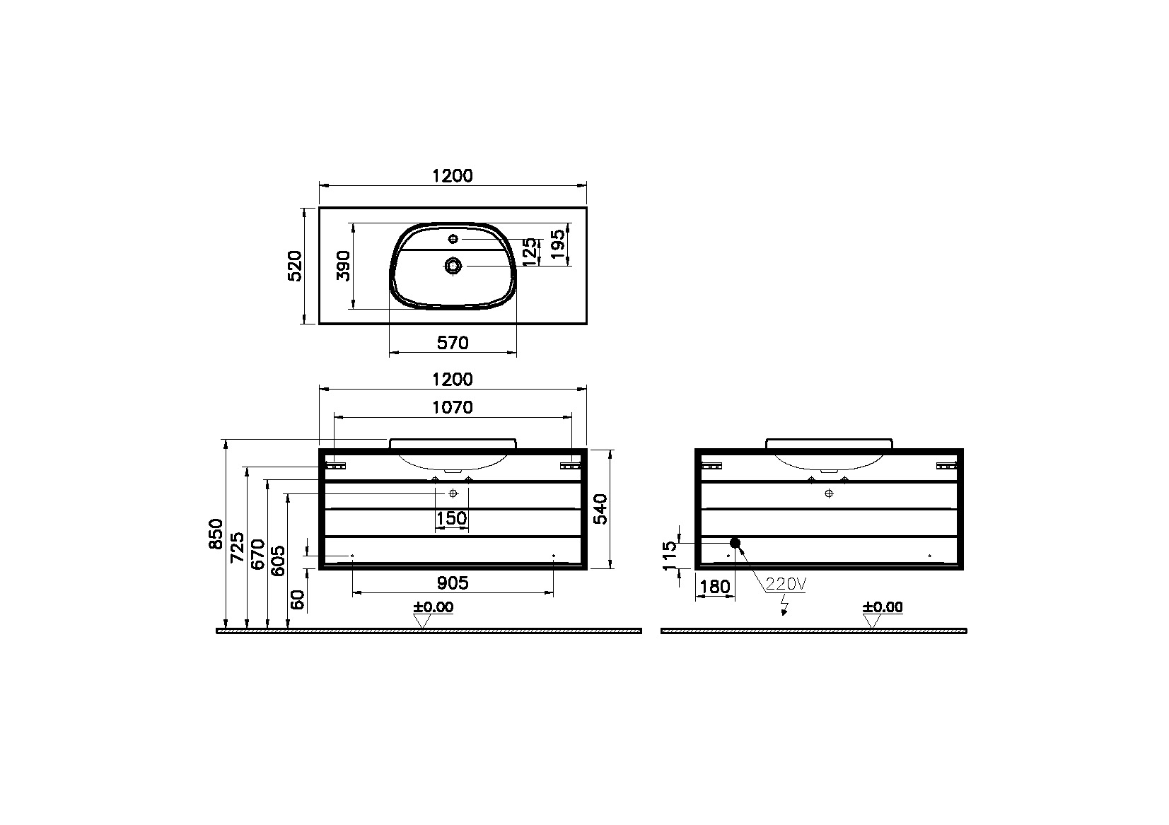 62301 Раковина Vitraglobal Frame - Вид №1
