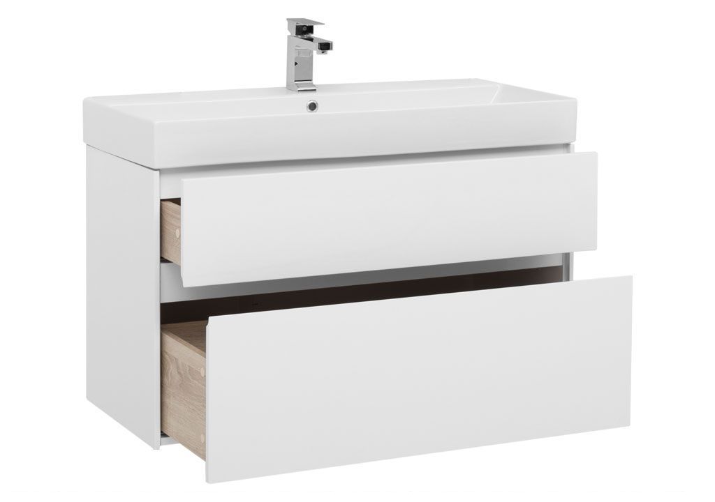 Тумба с раковиной Aquanet Бруклин 100 белый 00203961 - Вид №1