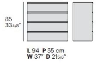 Bolzan Letti Комод из дерева и ткани с четырьмя ящиками Oikos sun-id-1415592 - Вид №2