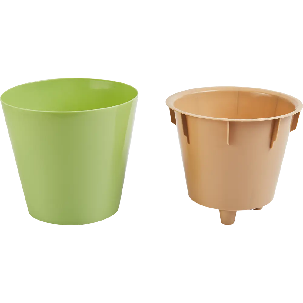 Горшок цветочный London ø15.5 h11.3 см v1 л пластик зеленый INGREEN STLM-2079266 - Вид №1