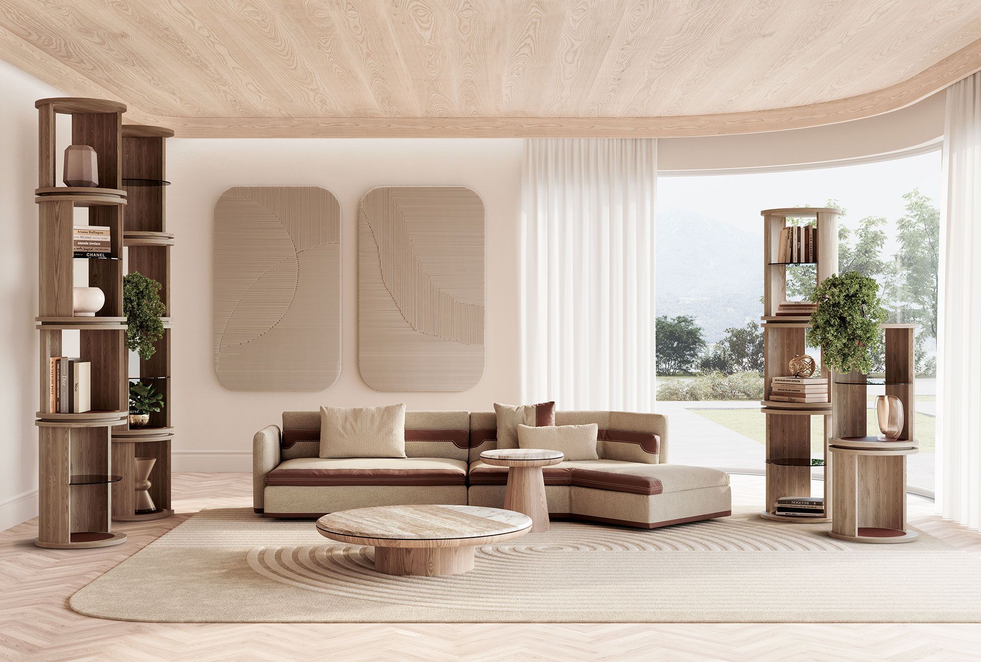 Деревянная вращающаяся Книжная полка Vittoria Frigerio ROMA ARCH-00066822 - Вид №4