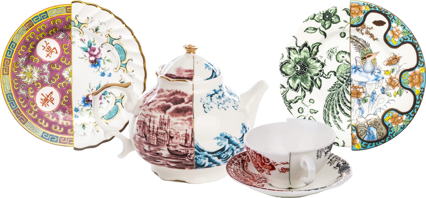 10671853 Seletti Сервиз чайный Тет-а-тет Seletti Гибрид на 2 персоны 7 предметов Фарфор 