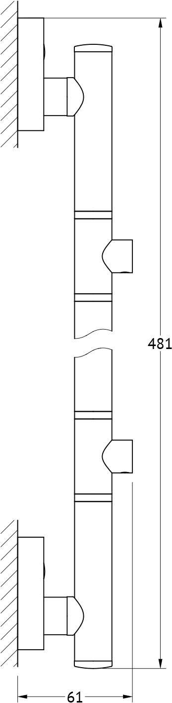 ELL 077 Штанга для 2-х аксессуаров 47 cm FBS Ellea - Вид №1