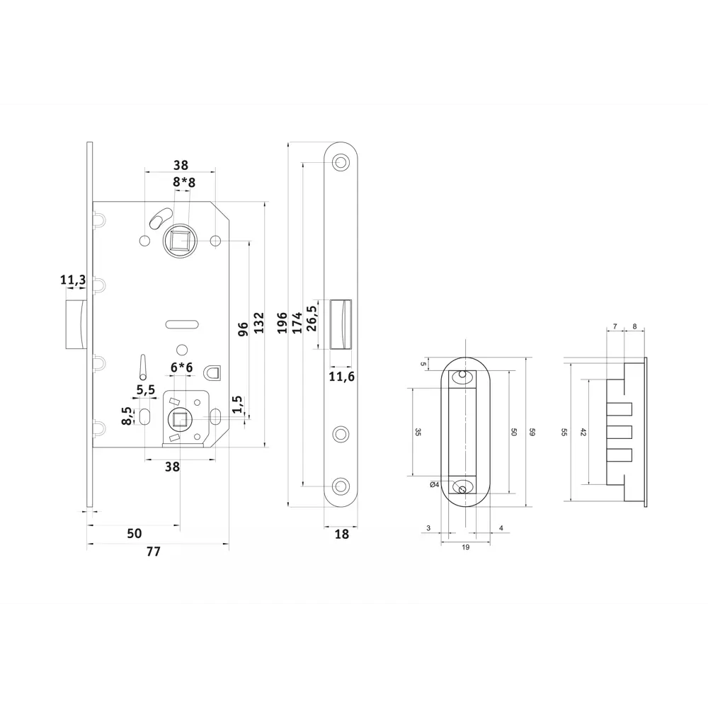 Защелка под фиксатор магнитная 600-M CP, 96 мм, сталь, цвет хром PALLADIUM STLM-2020713 - Вид №3
