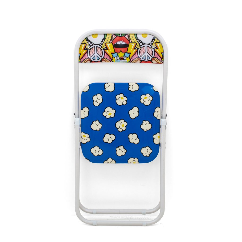 Стул складной металлический 44х44 см голубой Pop Corn SELETTI  00-3883213 Белый;красный;синий  - Вид №4