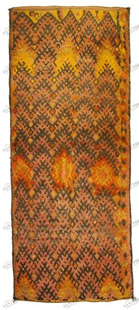 AFOLKI Прямоугольный шерстяной коврик с длинным ворсом и узором Azilal Taa1239be