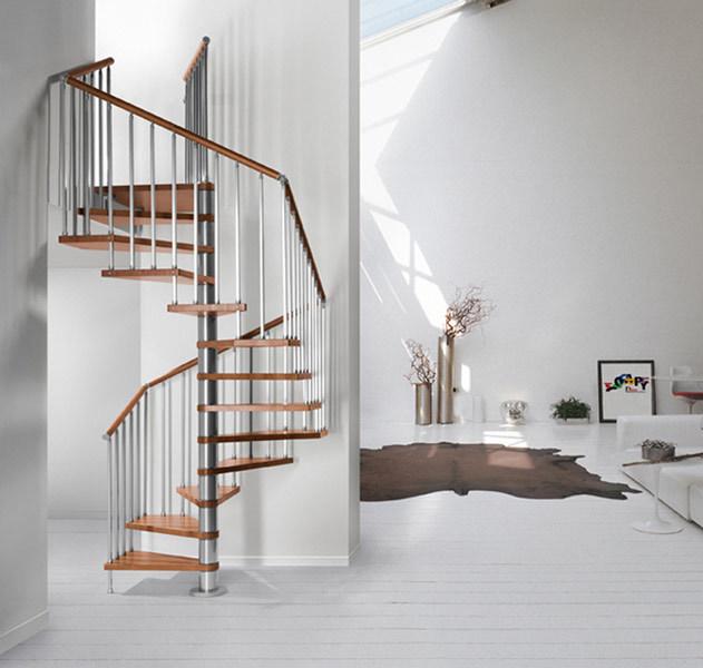 Fontanot Винтовая лестница из нержавеющей стали и дерева Genius + 2:easy sun-id-1492814 - Вид №5