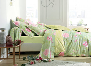 CON_AM_200 КПБ пододеяльник 200/220 прост 240/300 2 нав 50/73 , зеленый, перкаль 200TC Blanc des Vosges