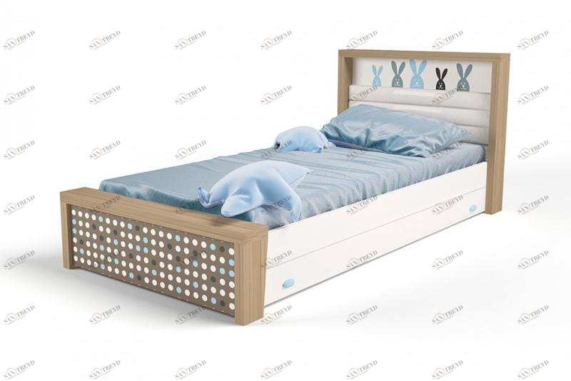 Кровать ABC-KING 160х90 № 3MIX BUNNY № 3 ( голубой) 4631147961273