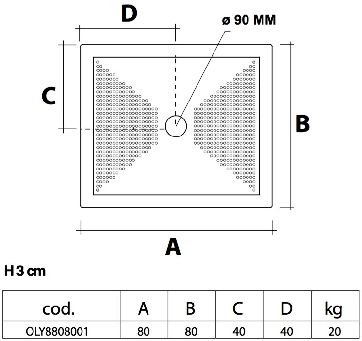 Olympia Ceramica Квадратный нескользящий керамический душевой поддон Oly Oly8808001 - Вид №1